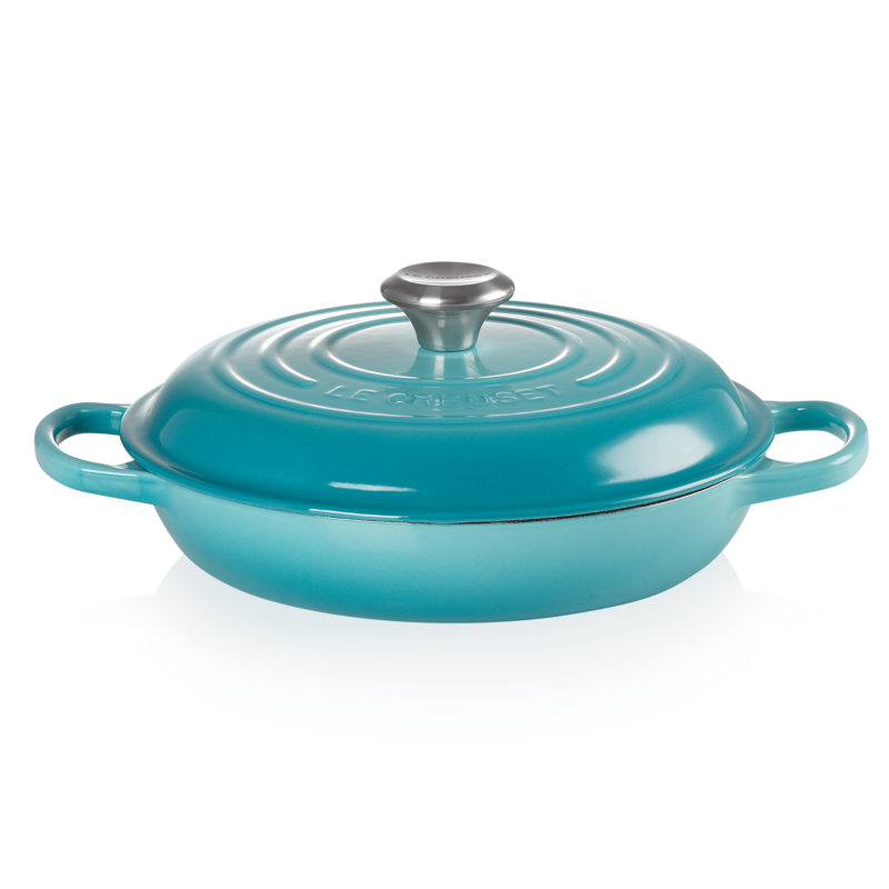 Le Creuset Signature Enameled Cast Iron Braiser with Lid, Caribbean