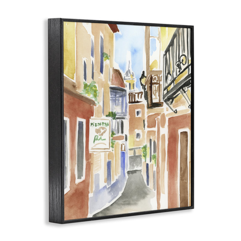 Calles De Madrid, estampe numérique, design par June Erica Vess, H 14 po x l 11 po, Giclée encadrée noir minuit