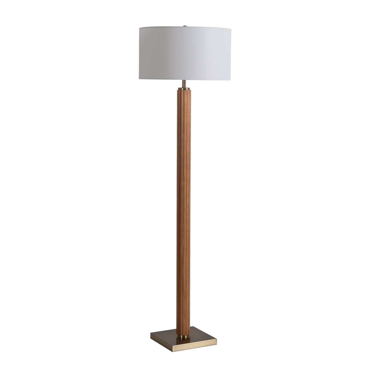 Tambo 62" Linen Floor Lamp, Natural Ash