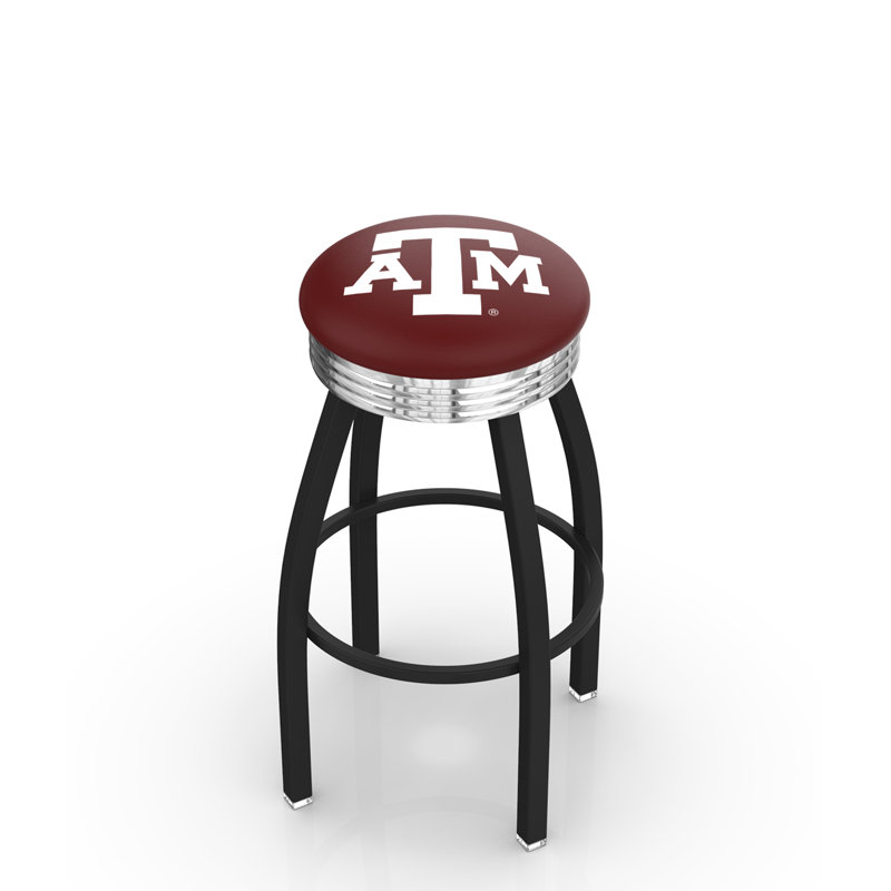 Tabouret de bar Logo Series, Tabouret de bar d'une hauteur de siège de 30 po, Chrome soudé solide, Texas A&M
