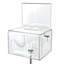Extra Large Clear Lottery Box on Adjustable Pedestal Floor Stand w/ Pocket, Lock & Keys on Pedestal