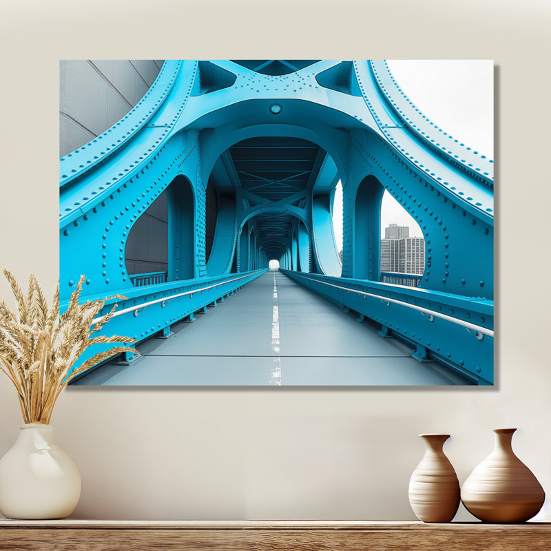 Blue Blue River River Ramp Walkway - Bridges, décoration murale, Toile tendue, H 30 po x l 40 po x P 1,5 po