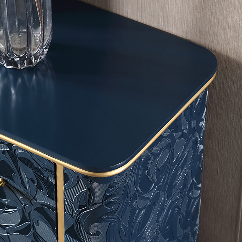 Buffet multifonctionnel simple et luxueux, Or / bleu foncé