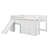 Full Size Low Loft Bed For Kids, Wood Modern Farmhouse Full Loft Bed With Slide And Drawer Storage, No Box Spring Needed
