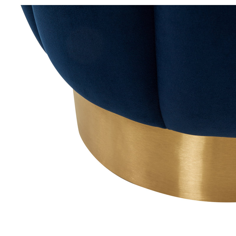 Repose-pieds Jayah, Velours bleu marine