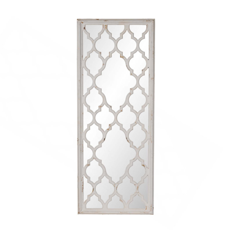 Full Body Floor Mirror With Distressed Wooden Frame Complements Various Styles And Offers Full-Length View