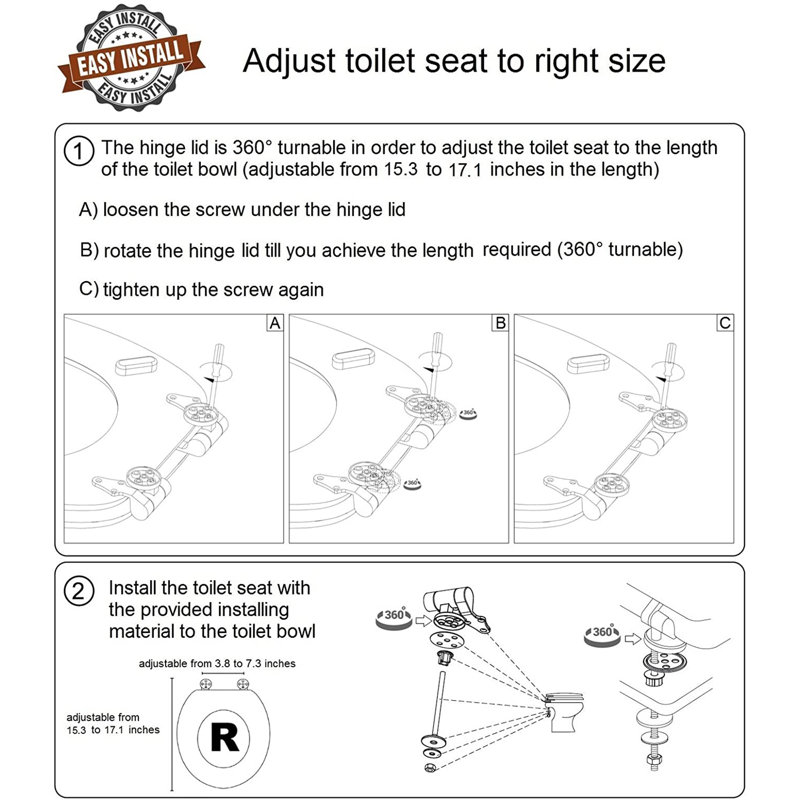Elongated Toilet Seat and Lid