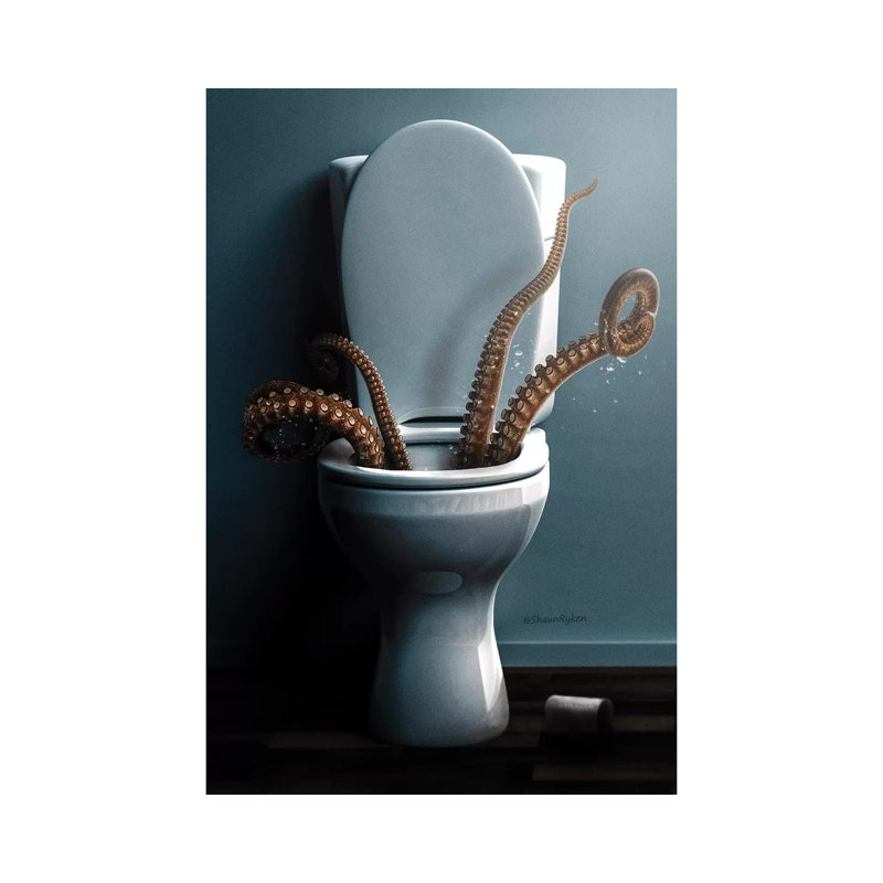 Restroom Disaster by Shaun Ryken - Wrapped Canvas Print, 66.04 cm H x 45.72 cm W x 3.175 cm D