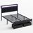 Tryston Full Bed Frame With Led Lights & 2 Storage Drawers, Black-1879529359-1925215927