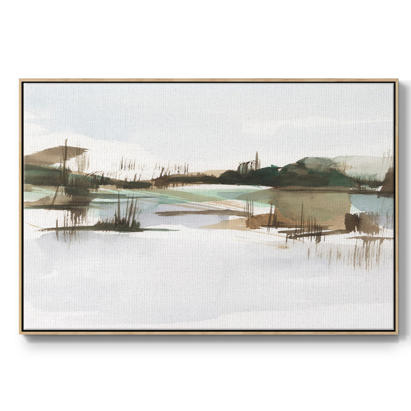 Marsh Reeds II, reproduction d'art sur toile, H 17 po x l 25 po x P 2 po, Bois naturel