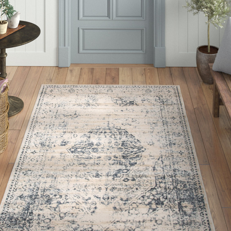 Arkeen Oriental Dark Blue/Beige/Ivory/Gray Area Rug