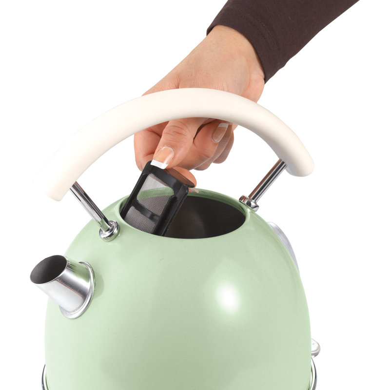 Ariete Vintage 1.7L Dome Kettle With 2 Slice Toaster And 1.5L Glass Jug Blender Set, Green