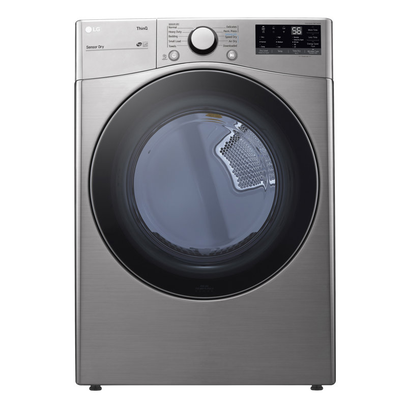 LG 7.4 cu. ft. Ultra Large Capacity Smart Wi-Fi Enabled Front Load Gas Dryer with Built-In Intelligence, Graphite Steel