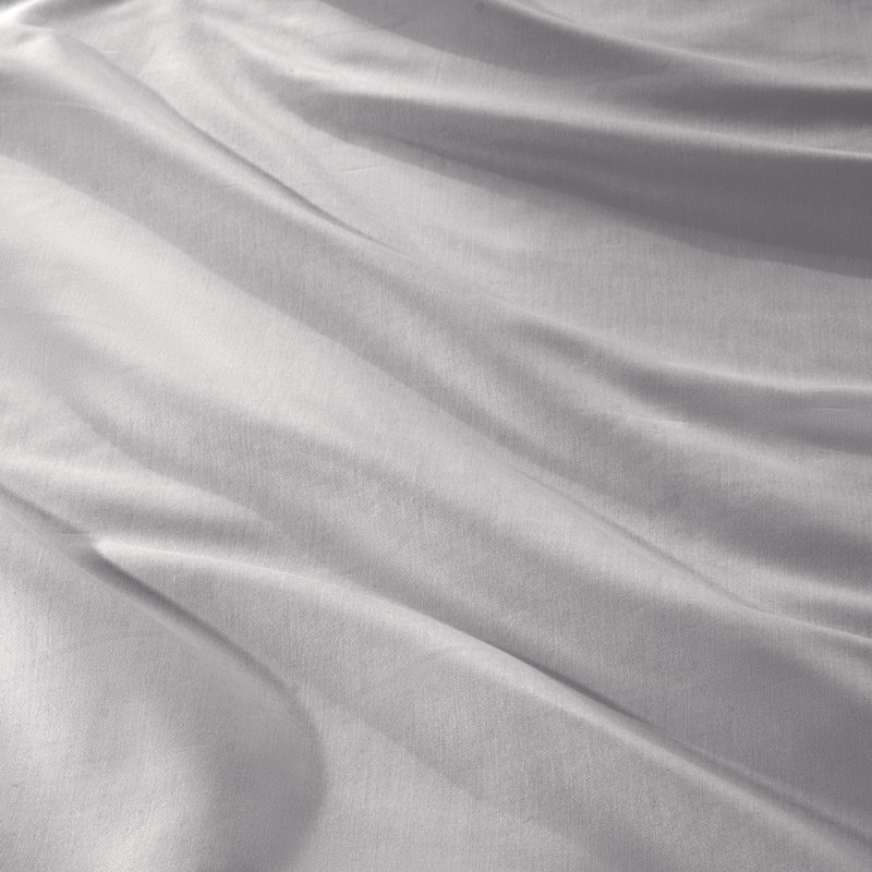 Organic Sateen Machine Woven Fitted Sheet, Twin Fitted Sheet, Light Gray