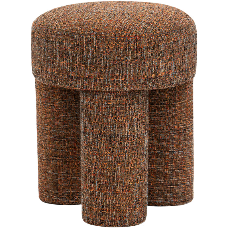 Larson 14.5" Wide Square Standard Ottoman, Cognac Polyester Fabric