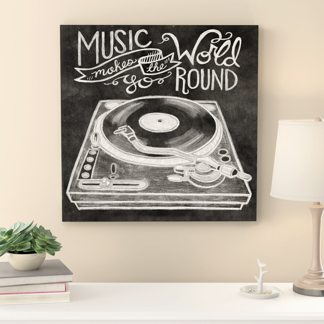 " Retro Record Player Chalk " by Mary Urban Grovelane 