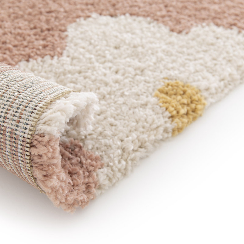 Dedie Floral Shag Area Rug, Rectangle 80 x 150 cm