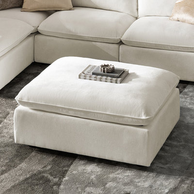 Gosport 43.5"W Modern Oversized Down Blend Ottoman With Solid Wood Legs