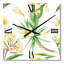 Horloge murale à feuillage tropical et fleurs V-2039630473