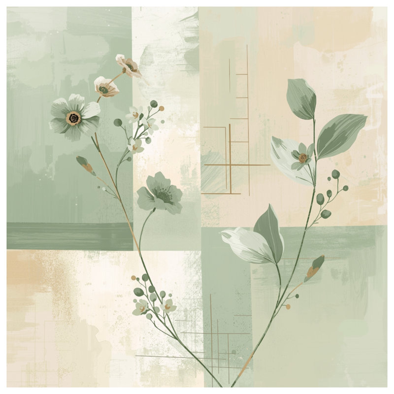Rideaux de douche Floral Botanical Abstract, L 70 po x H 72 po