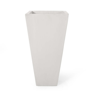 13" Outdoor Modern Small Cast Stone Planter