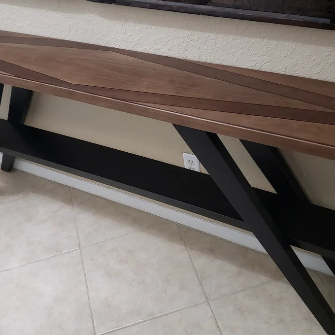 Chandler 84'' Black and Brown Wood Console Table
