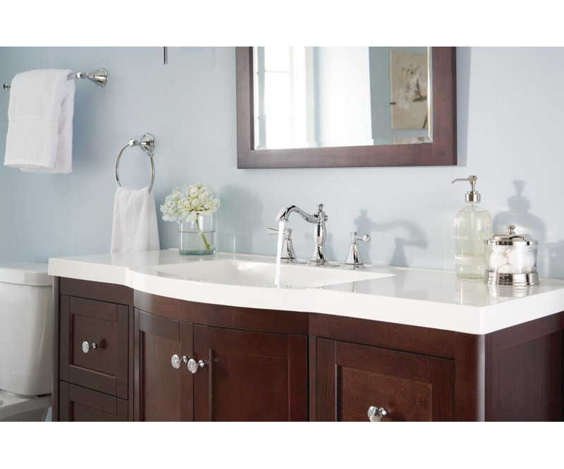 Cassidy Chrome Bathroom Faucet 3 Hole, 8 Inch Widespread 2-Handle Bathroom Sink Faucet for Vanity, Metal Push-Pop Drain Assembly, Chrome