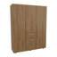 Armoire 70 po à quatre portes, un tiroir avec trois tiges suspendues, une chambre à coucher à sept tablettes et une armoire