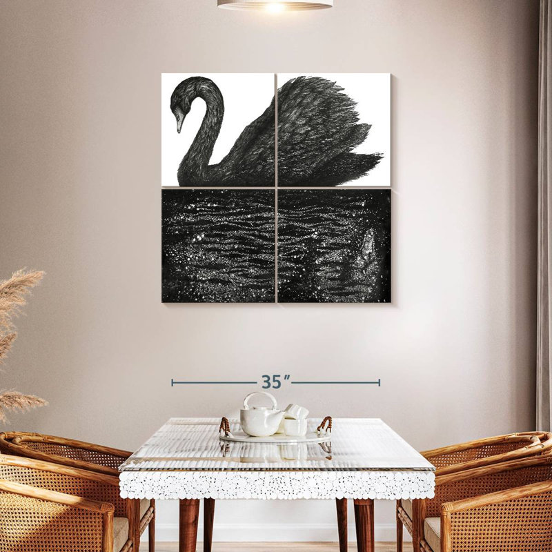 Brampt Black Swan Reflection, 38" H x 38" W