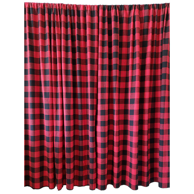 Panneau de rideau simple obscurcissant avec passe-tringle Chestermere, Noir et rouge, l 56 po x L 36 po