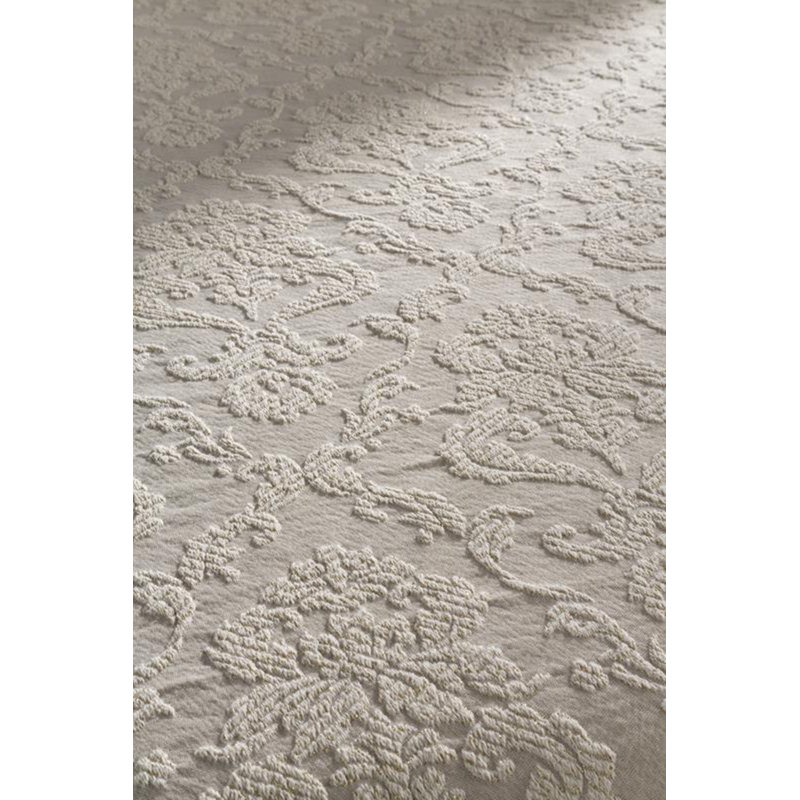 Lisa Cotton Blend Damask Bedspread, 235 x 270 cm, Beige