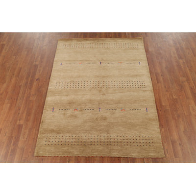 Handmade Gold Tribal Gabbeh Indian Rug