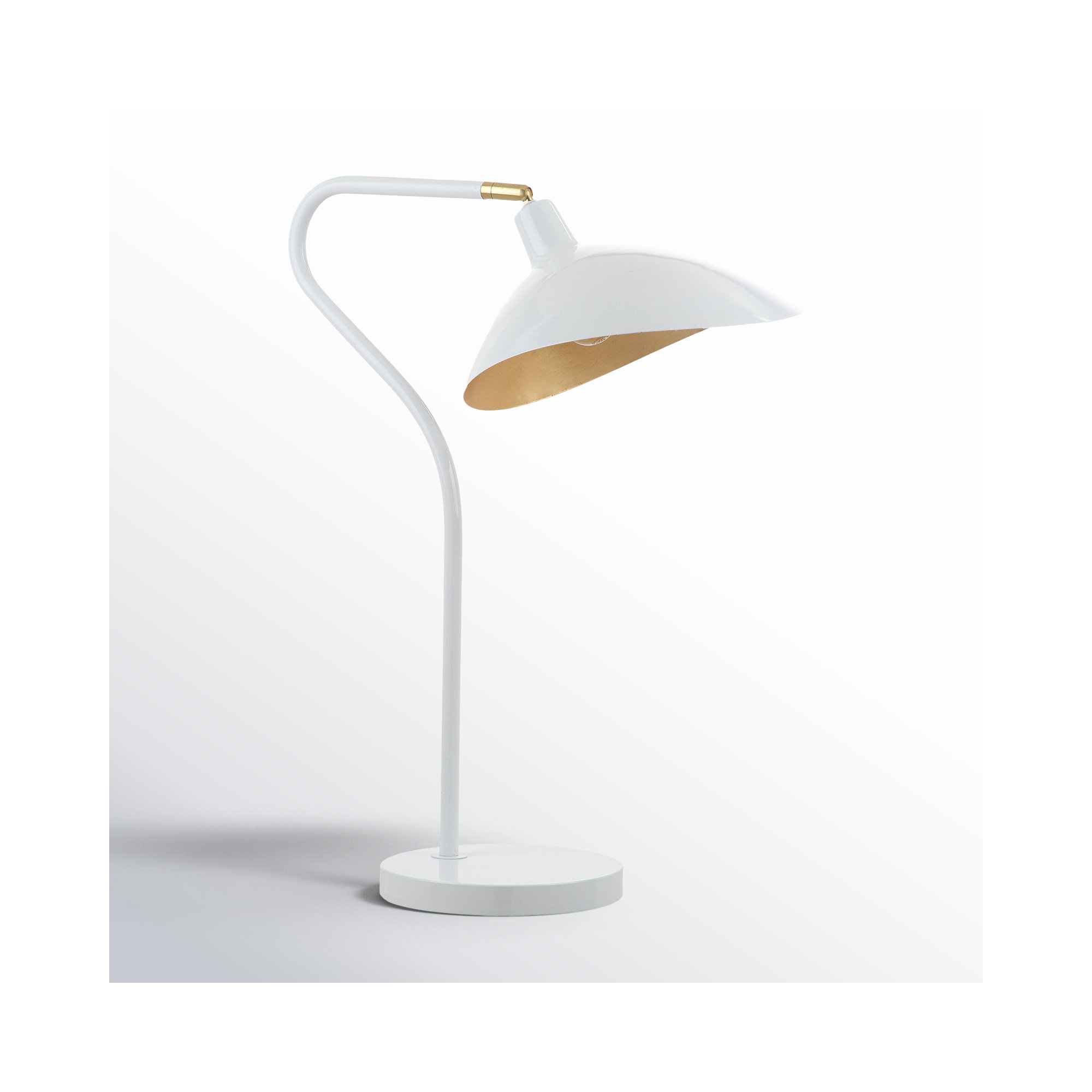Girard Adjustable Metal Arched Lamp, White