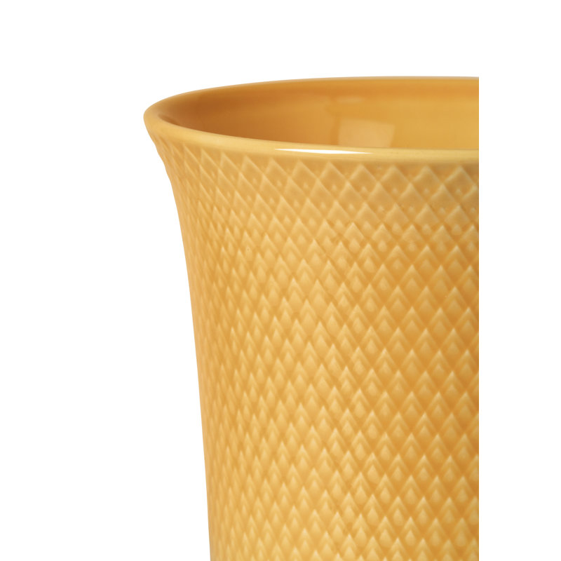 Table Vase, Yellow, 7.9" H x 5.3" W x 5.3" D
