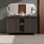 Meuble-lavabo autoportant en chêne fumé avec lavabos doubles, armoire de rangement spacieuse-1647444657