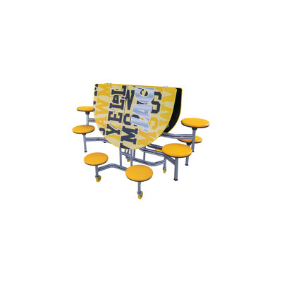 Table de tabouret mobile - Elliptique - 10 tabourets