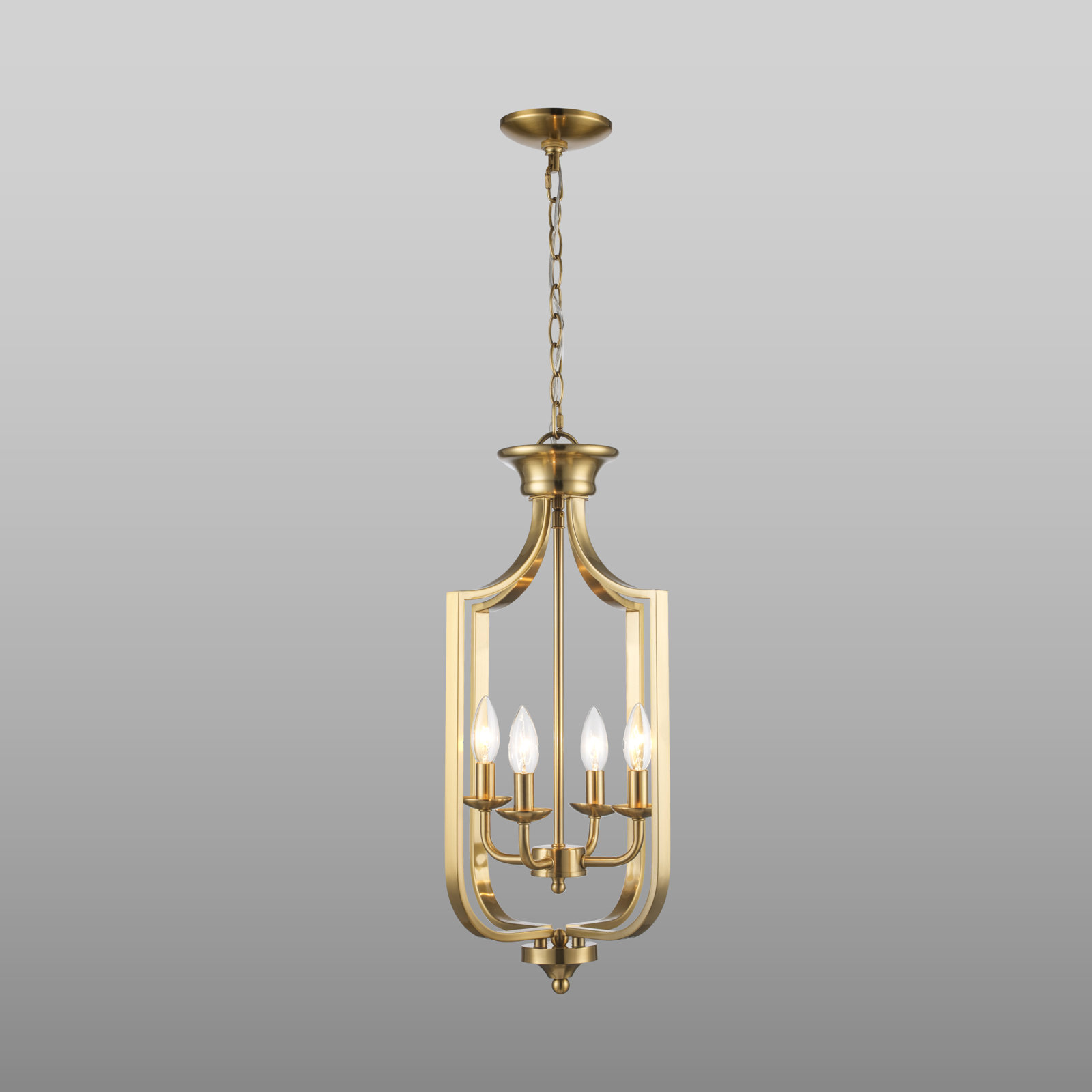Baril 4 - Light Lantern Empire Chandelier, Antique Gold, Small