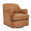 Fauteuil demi-tonneau pivotant en cuir véritable Fazio-1892877307