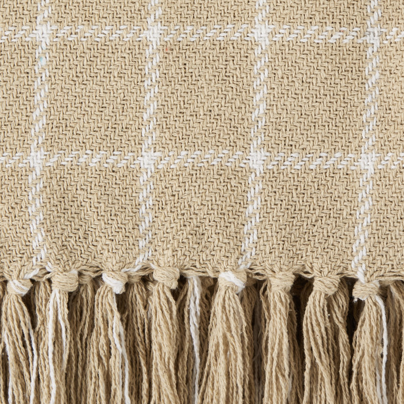 Hand Woven Throw Blanket, Beige