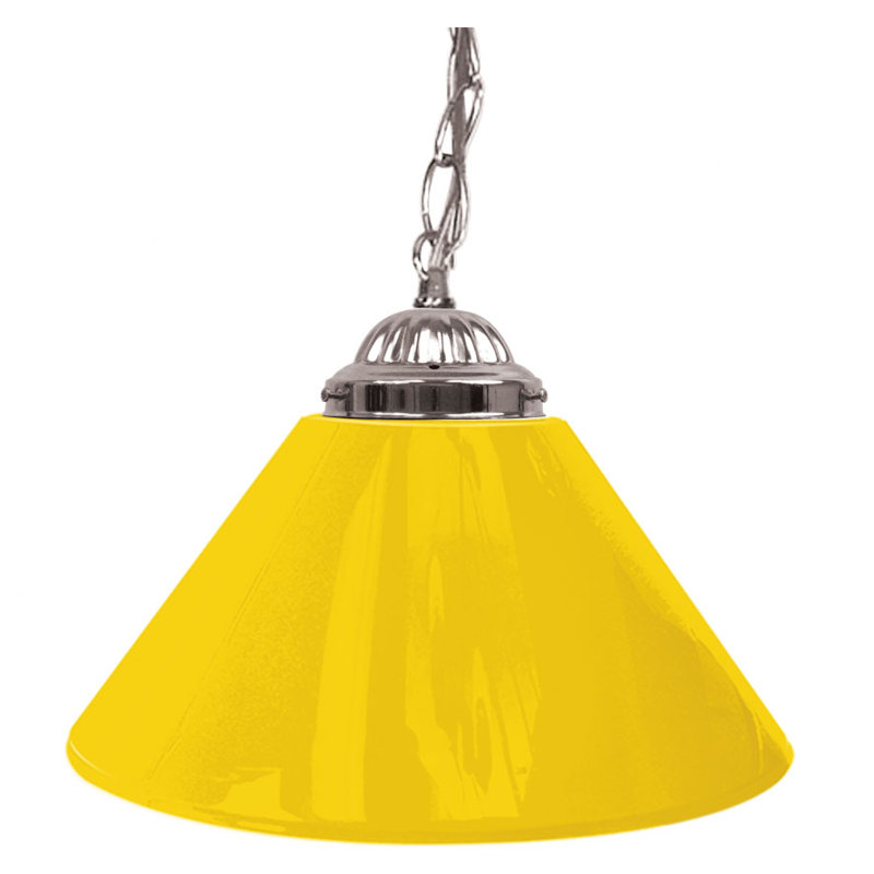 Luminaire suspendu conique 1 lumière Gamya, Jaune Uni, argent