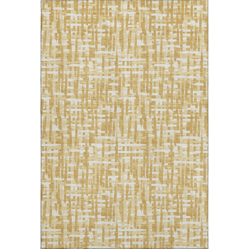 Premium Machine Washable Crumley AMF1059 Lines Rug_AMF1059GO, Rectangle 5 pi x 7 pi 6 po
