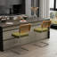 Tabouret de bar / tabouret de bar en acier inoxydable avec dossier en rotin - ensemble de 2-35622324