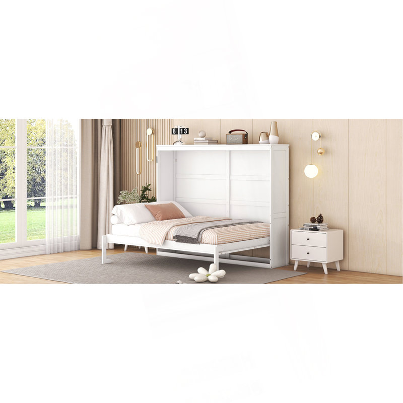 Lit escamotable double pleine grandeur, Blanc