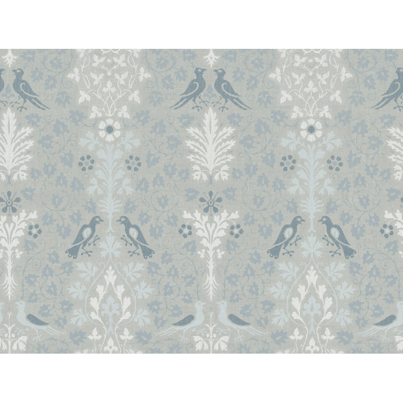 Yuki Osada Damask Wallpaper Double Roll, Soft Blue