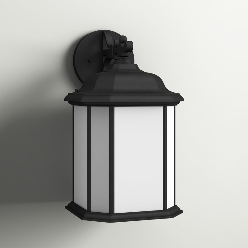 Kent One Light Outdoor Wall Lantern from Generation Lighting , No, Black, 15" H x 8.5" W x 9.5" D