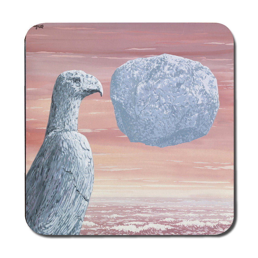 Pastel Placemats And Coaster Set With Pigeon And Rock Artwork