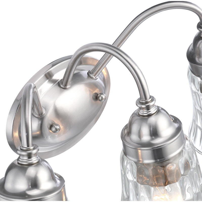 Éclairage pour meuble-lavabo moderne à 3 lumières avec abat-jour en verre transparent Virgouda