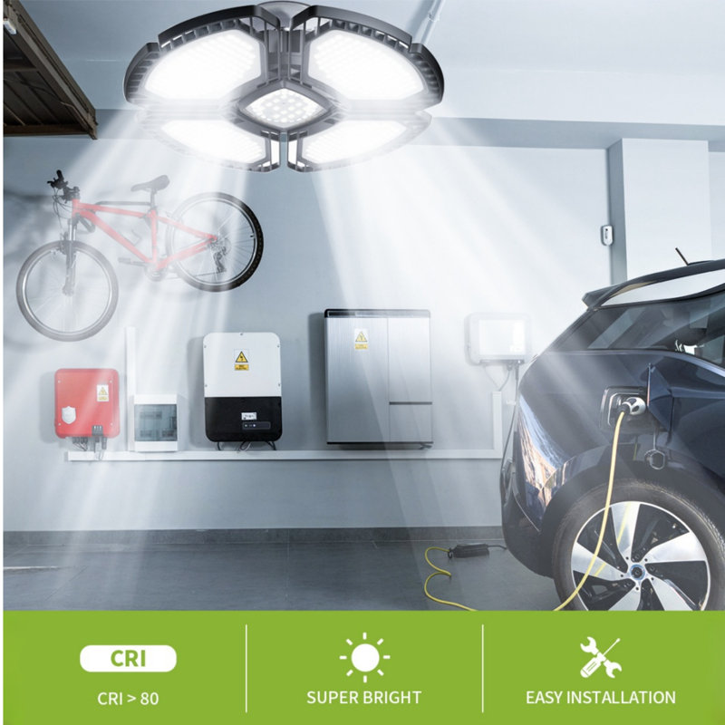 21000 Lumens (1000w Equivalent) Led 4-panel High Ceiling Light With 5 Light Colour Adjustments,e39 Base