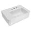 Lavabo mural rectangulaire de 26 po avec perçage de robinet et drain central arrière de la collection Whitehaus-112292366