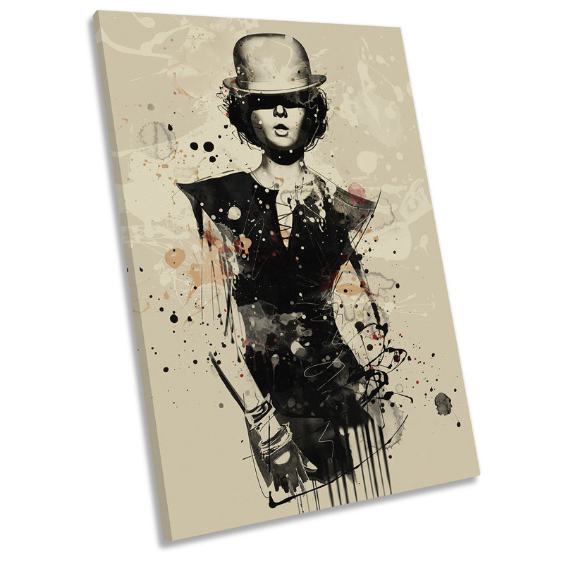 Z0081 Fashion Grunge Woman - Wrapped Canvas Print, 45.7cm H x 30.5cm W x 2cm D